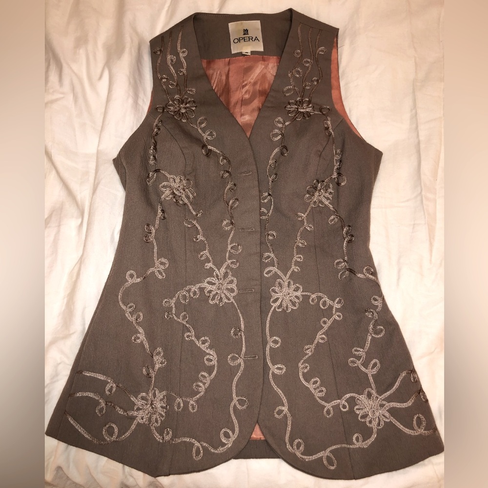 Vintage Opera dark beige vest size small